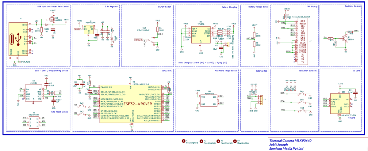 complete circuit diagram of the DIY thermal imager