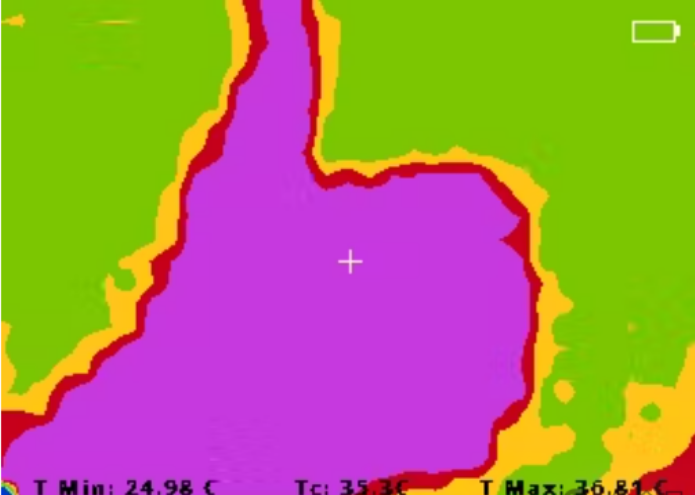 images taken with the thermal imager